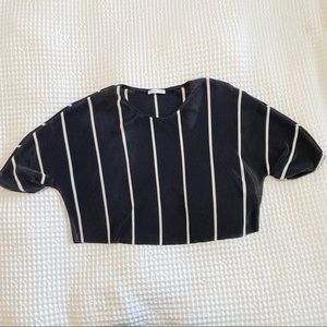 Zara Striped Crop Top Textured